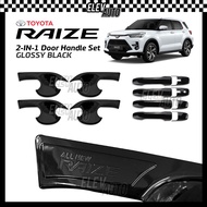 Toyota Raize GLOSSY BLACK 2-IN-1 Door Handle Set Trim Garnish Accessories Bodykit Door Handle Bowl D