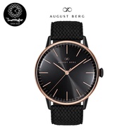 [ Official Warranty ] August Berg 10232G01VBK Serenity Noir Rose Gold Black Perlon Women Watch  [ 32
