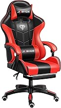 Anatch Ergonomic Gaming Chair, High Back Racing Computer Chair, Height Adjustable Office Desk Chair with Headrest and Lumbar Support, 360° Swivel Task Chair with Footrest, Red