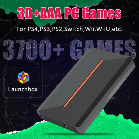 Launchbox Gaming Consoles 500G Gaming HDD For PS4/PS3/PS2/PS1/Wii/Wiiu/Gamecube/N64 With 3700+ 3D/Re