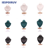 IESPOIRNC Necklace Display Rack, Suede Wooden Jewelry Storage Rack,   Show Display Model Necklace