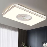 現代吸頂電風扇吊燈（白色長方-無極調光-遙控+智能款）