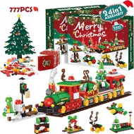 Christmas Train Station Children's Toys Christmas Train Station DIY Assembly Building Blocks Mystery