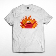 WIRAFASHION.ID ELMO burning T-SHIRT / cartoon t-shirt unisex distro clothes cartoon T-SHIRT