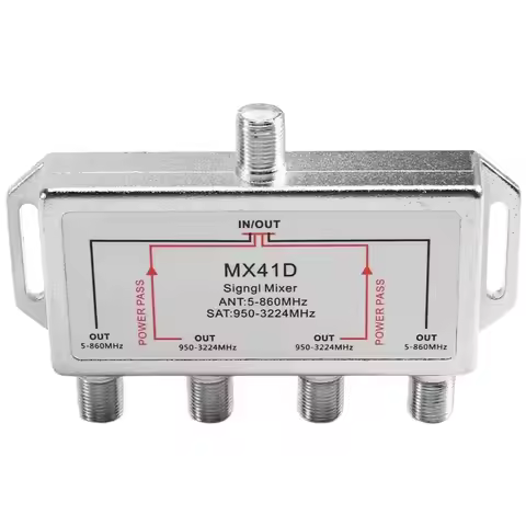 RF For Satellite Splitter 4 In 1 4 Way 10-3224Mhz TV Signal Cable Mixer 4K 8K SAT/ANT Diplexer For S