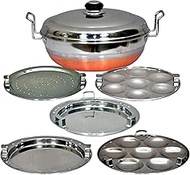 COPPER BOTTOM IDLY Cooker IDLY Maker Multi KADAI Multi KADHAI IDLI Cooker IDLI Maker 4IN1