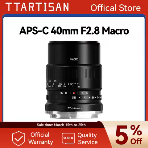 TTArtisan 40mm F2.8 Macro Lens for Sony E Mount a6600 Fujifilm XT4 XA XE X-Pro Canon M50 Panasonic O