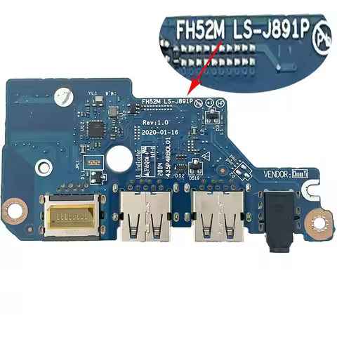 Audio USB RJ45 IO Board LS-J891P for Acer Nitro 5 AN515-55 AN515-55-53AG 15.6 Inch Laptop Audio USB 