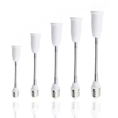 E27 to E27 LED Light Bulb Base Socket Flexible Extension Lamp Holder Converter Plug 18cm/28cm/38cm/4