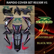 RAPIDO COVER SET RS150R/RS150 V1 20TH ANNIVERSARY (4) BLACK/RED (STICKER TANAM/AIRBRUSH) COVERSET