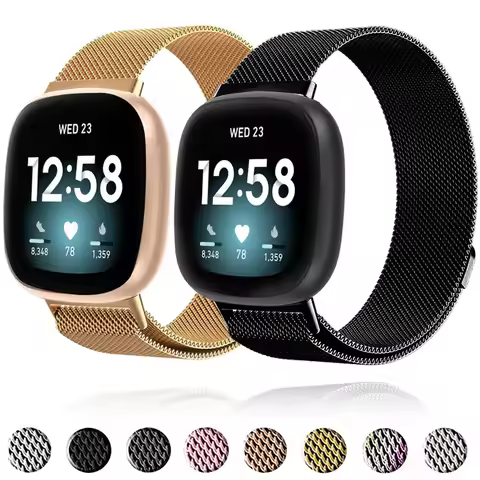 Magnetic Metal Milanese Loop Strap for Fitbit Versa 4/Versa 3 Sports Comfortable Bracelet Band for F