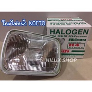 Big Square Headlight 7x6" 5x7" Koito Glass Replaceable Bulb 2 Stars