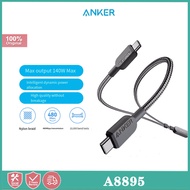 Anker A8895 2-In-1 Dual Type C ใช้งานร่วมกันได้หลากหลาย140W หัวคู่ชาร์จเร็วสายพลังงานข้อมูลสูงเหมาะส