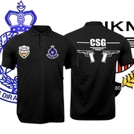 Baju Sulam CSG Security Design Polo Summer Microfiber Cotton Polo Classic T-Shirt CSG Security