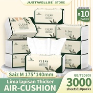 DWY 5 Ply Soft Facial Tissue Flat Embossed No Fluorescent Agent (300's x 10 Packs)