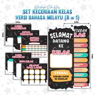 🌸1DayShip🌸 8in1 - Set Keceriaan Kelas (VERSI BM) - ABAD KE-21 / PAK-21 / BANNER JADUAL CARTA HIASAN 