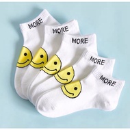 Yellow smiley face short socks