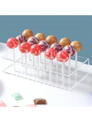 15孔丙烯酸棒棒糖蛋糕盤展示架，透明耐用糖果架，適用於婚禮派對生日甜點