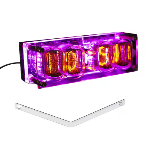 Digital Nixie Clock 4-digit Nixie Digital LED Watch Colorful LED Backlight with 10 Color for Lovers 