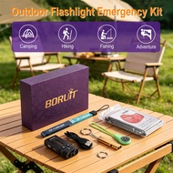 BORUIT 1100LM EDC Flashlight Type C Rechargeable with Green Beam RGB Side Light 100M Long Range Torc