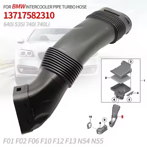 13717582310 For BMW F01 F02 F06 F10 F12 F13 Air Inlet Intake Tube N54 N55 640i 535i 740i 740Li Air F
