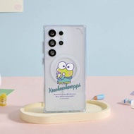 三麗鷗男團大眼蛙喝飲料防摔透明SAMSUNG手機殼
