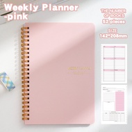 1 Pack Weekly Plan Notebook A5 Notepad Thickeneded Pp Cover 52 Weekly Planner Timetable Stationery S