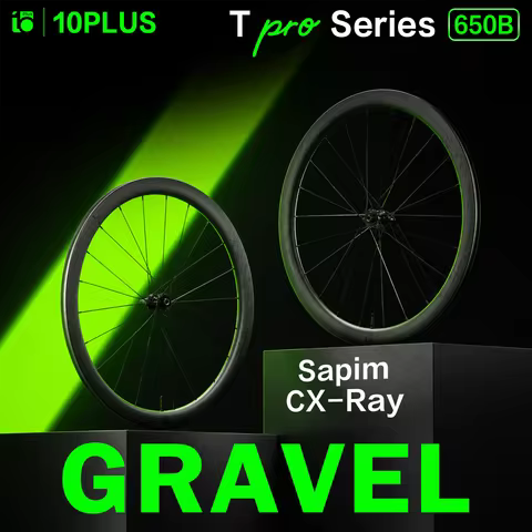10PLUS 650B Gravel Wheelset T Pro Series Road Disc Carbon Wheels Sapim Cx Ray Tubeless 36T star Ratc