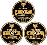 FOXBC 4-1/2" x 120T x 3/8" Circular Saw Blade for Plywood, OSB, Veneer, Plastic - 3 Pack