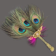 Silver Needle Color Collar Peacock Feather Ear Picking Tool Peacock Feather Handle Peacock Feather S