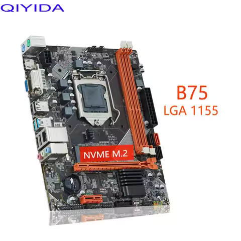 Qiyida B75 motherboard LGA 1155 Support i3/i5/i7 Processor and DDR3 PC3 Desktop RAM With VGA USB2.0 