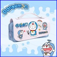 G2P Doraemon Large Capacity Pencil Case Of 3 Layers Stationery Pouch Canvas Pencil Box For Student K