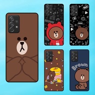 Cute Brown Bear Black Border Samsung A72 Phone Case