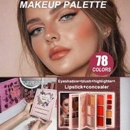 [Eyeshadow+Blush+Highlighter+Lipstick+Concealer All-In-One] 78-Color 5-Layer Book Makeup Palette/Eas