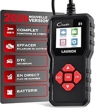 LAUNCH Creader E1 OBD2 Diagnostic Device Car, Fault Reader for Engine & Exhaust Gas, Reads & Clears 