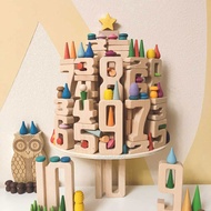 Number Building Blocks Wooden Toys For Kids Pastel Educational Gift Large Creative Kids Wooden Toys