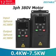 380V VFD 0.75KW-7.5KW Input 3phase 380V Output 3phase 380V Motor Speed Regulation AC Driver Inverter