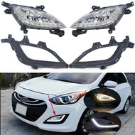 Car Front Bumper Fog Light Daytime Running Drive Lamp Cover Frame Lid For Hyundai Elantra GT i30 201
