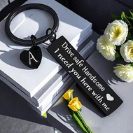 26 Letters Keychain Safe Drive Father Valentine's Day Gift Keychain Steel