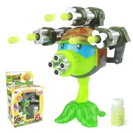 1PCS interesting Plants vs Zombies anime Figure Model Toy 15cm Gatling Pea shooter (3 guns)High Qual