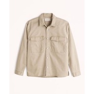 美國品牌 Hollister 秋裝 復古 工裝 單排扣 風衣 單排扣 卡其外套 麻將 電繡 個性襯衫 外套
