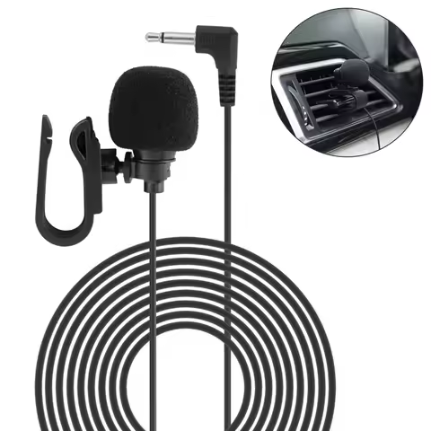 3.5mm Wired Microphone Car Navigation External Mic GPS Audio DVD Positioning Intercom Bluetooth Exte