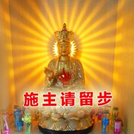 H-Y/ Charging Buddha Statue Backlight Background Spotlight Guanyin Statue Buddha Hall Buddha Niche Plug-in Buddha Light