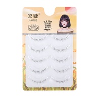 5 pairs Crisscross Lower Lashes Strip Natural Bottom Lashes Clear Band Wispy Under False Lashes