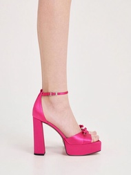 Verona 環保材質粗跟高跟鞋 - 粉紅色