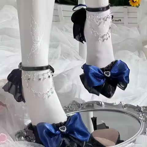 Blue Heels Black Lolita Heels Vintage Heels Y2K Wedding Women Shoes Gothic Shoes Goth Heart Shoes Y2