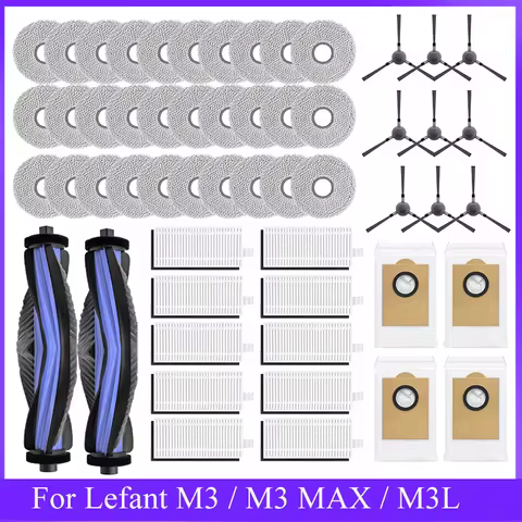 Accessories For Lefant M3 / M3 MAX / M3L HEPA Filters Robot Vacuum Cleaner Main Side Brush Mop Cloth