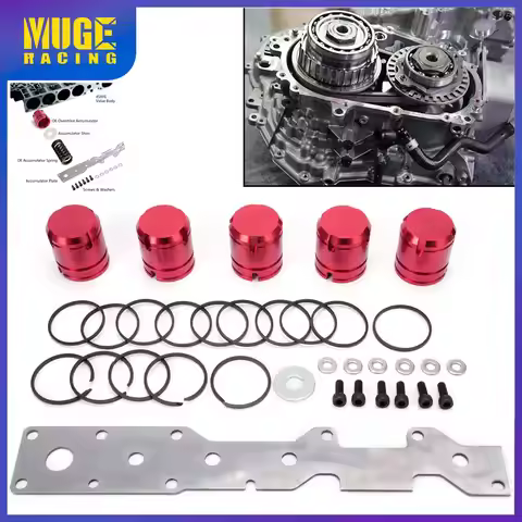 MUGE-5pcs Transmission Accumulator Piston Set and Plate Repair Kit for Dodge Jeep Ram 1999-on 45RFE 