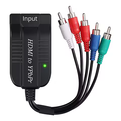 Scaler HDMI to RGB Component 5 RCA YPbPr Video + R/L 1080P Audio Converter Adapter TV PC