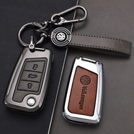 [Available]Zinc Alloy Leather Car Key Case Cover For VW Volkswagen Golf 7 MK7 Tiguan MK2 Polo Access